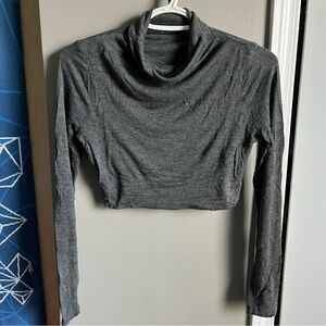 Gray Workhall Crop Turtleneck